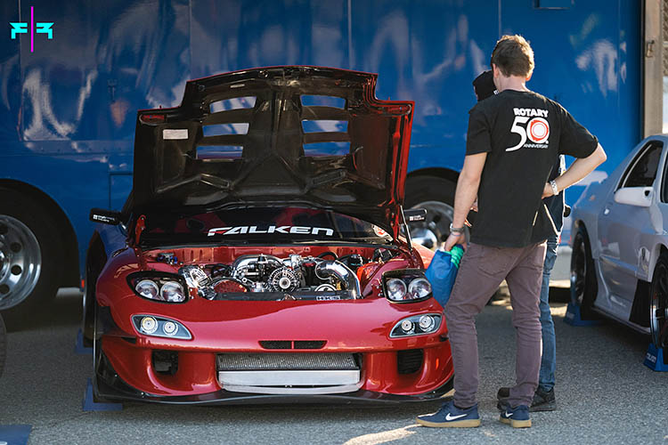 13b engine bay hood car meet