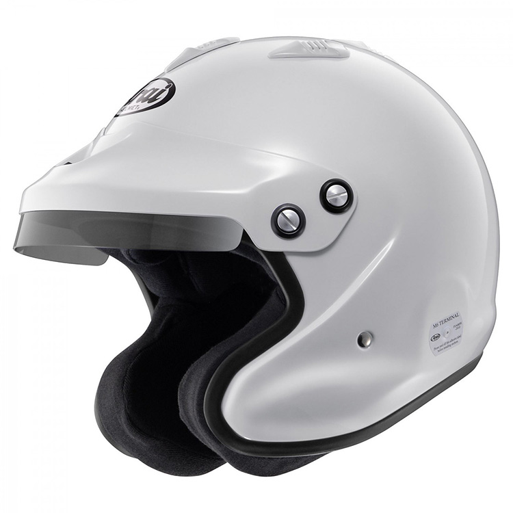 arai gp j3 white racing helmet
