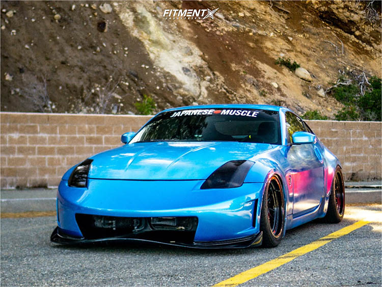 blue 2004 350z nissan 2dr coupe 35l 6cyl 6m air lift performance air suspension cosmis racing xt 206r black