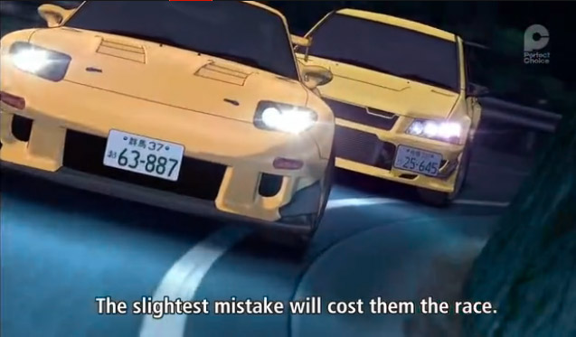 initial d fifth stage rx7 fd vs evo